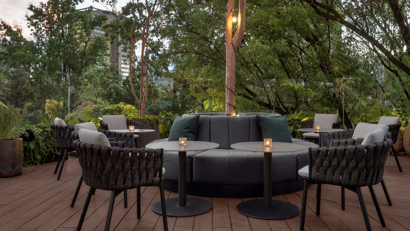 La Cana Rooftop Bar Seating at Kimpton Virgilio